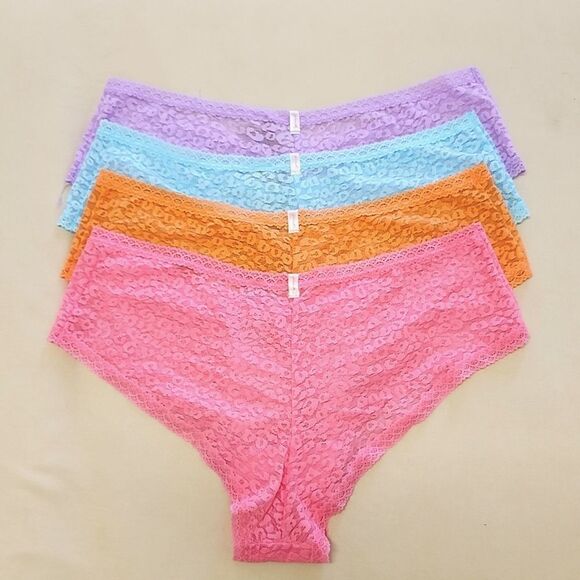 VICTORIA'S SECRET PINK Cheekster Lace Panty 4-Piece Bundle XL - Picture 4 of 7